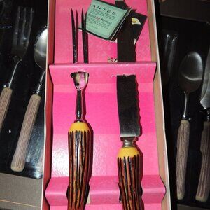 eton Grill Co LODGE Carving Set Antler Handles